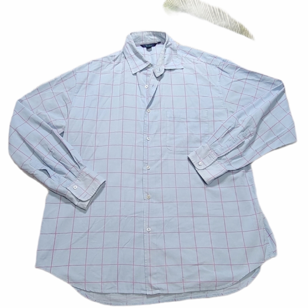 Boden Plaid Corduroy Button Down Shirt Size‎ L